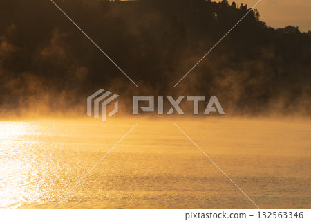 Kesennuma city storm in early winter 132563346