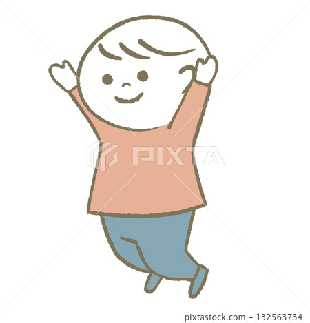 快樂跳躍的孩子粉紅 快樂跳躍的孩子粉紅 132563734