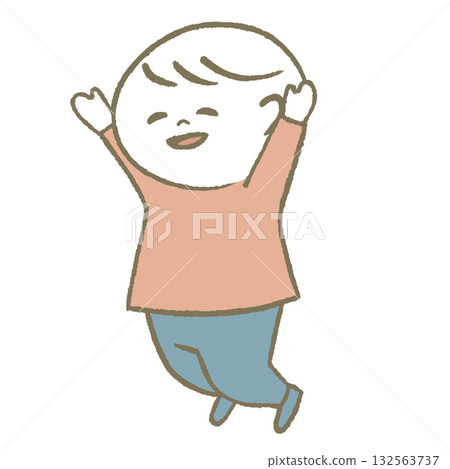 快樂跳躍的孩子粉紅 快樂跳躍的孩子粉紅 132563737