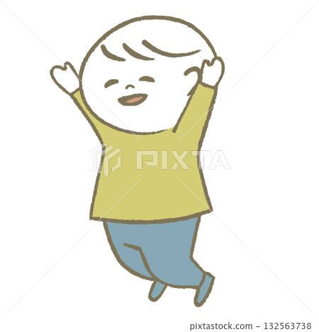 Happy jumping child yellow Happy jumping child yellow 132563738