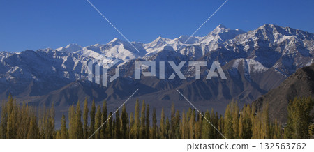 Zanskar Range on a autumn day in Leh, Ladakh, India. Zanskar Range on a autumn day in Leh, Ladakh, India. 132563762