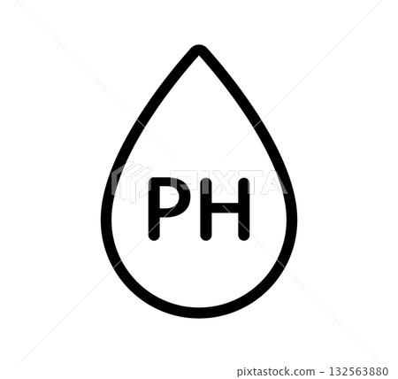 PH balance icon. Neutral water level. Water PH measure. Neutral balance skin. Drop line icon. Healthcare design web symbol. Vector illustration isolated on white background PH balance icon. Neutral water level. Water PH measure. Neutral balance skin. Drop line icon. Healthcare design web symbol. Vector illustration isolated on white background 132563880