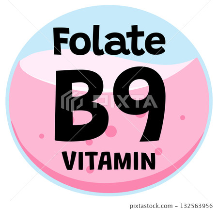 Folate Vitamin B9 Icon in Flat Vector Style Folate Vitamin B9 Icon in Flat Vector Style 132563956