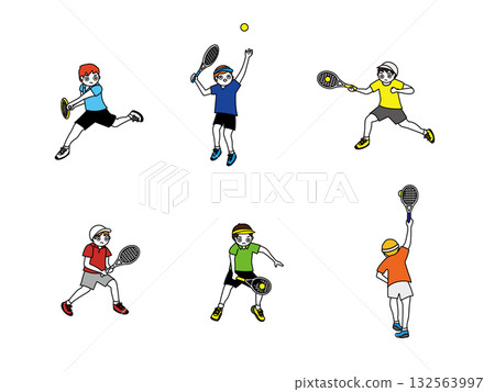 Boys tennis illustration 132563997