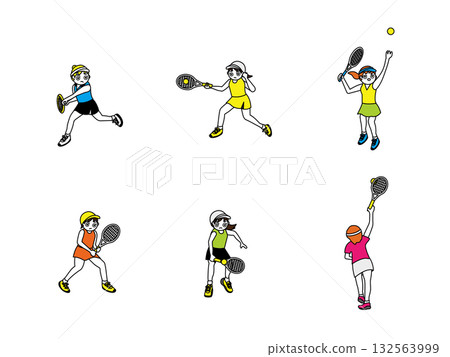 網球女孩插圖 網球女孩插圖 132563999