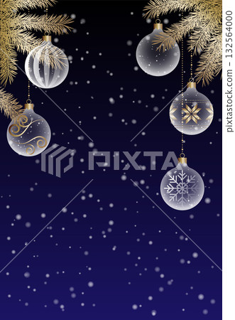 Snow and transparent Christmas ornament background illustration material Vector Night Snow and transparent Christmas ornament background illustration material Vector Night 132564000