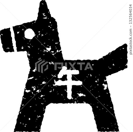 黑色馬印章,帶有漢字“馬”,向量圖 黑色馬印章,帶有漢字“馬”,向量圖 132564034