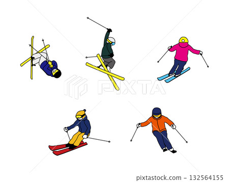 ski illustration ski illustration 132564155