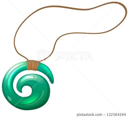 Greenstone Spiral Pendant Necklace with Cord Greenstone Spiral Pendant Necklace with Cord 132564264
