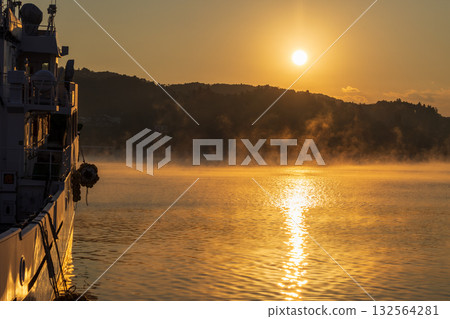 Kesennuma city landscape in early winter 132564281