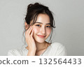 Beautiful bare skin female portrait Beautiful bare skin female portrait 132564433