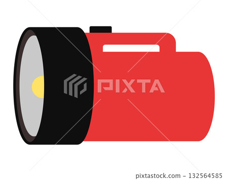 Red flashlight illustration for safety and disaster prevention design Red flashlight illustration for safety and disaster prevention design 132564585