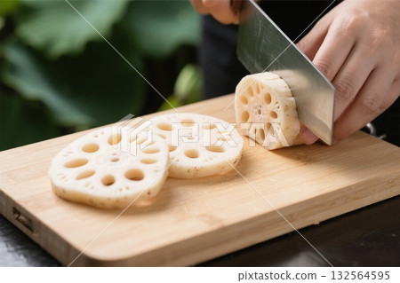 冬季時令蔬菜：蓮藕 AI 132564595