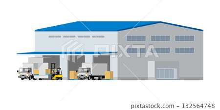 物流中心及卡車裝卸貨物 132564748