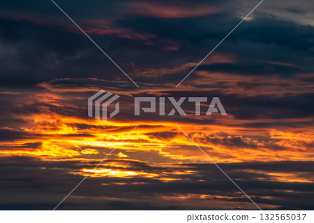 Skyscape Light and Contrast - Visual Dramatic Sunset 132565037