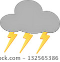 Weather Symbol for Thunderstorm and Storm. 132565386