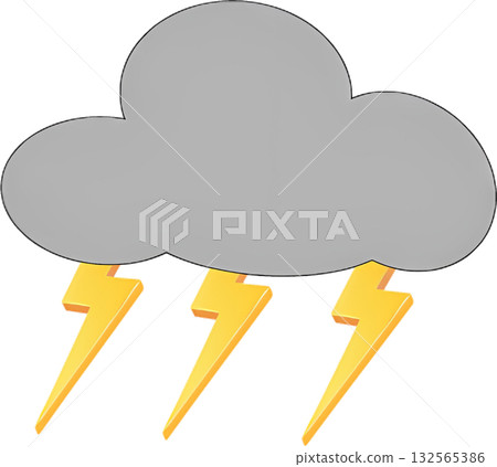 Weather Symbol for Thunderstorm and Storm. 132565386