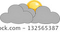 Simple Weather Icon: Partly Cloudy. 132565387