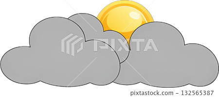 Simple Weather Icon: Partly Cloudy. 132565387