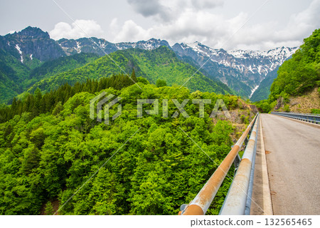 北阿爾卑斯大橋上的清新綠意(岐阜縣高山市奧飛驒溫泉橋) 北阿爾卑斯大橋上的清新綠意(岐阜縣高山市奧飛驒溫泉橋) 132565465