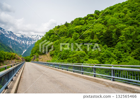 北阿爾卑斯大橋上的清新綠意(岐阜縣高山市奧飛驒溫泉橋) 北阿爾卑斯大橋上的清新綠意(岐阜縣高山市奧飛驒溫泉橋) 132565466