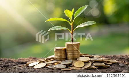 Grow your wealth with smart investments leading to financial freedom and secure future growth today 132565601