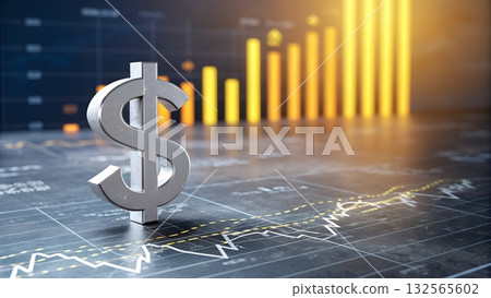 Dollar strength reflects financial growth on stock charts, showcasing positive market trends and economic recovery Dollar strength reflects financial growth on stock charts, showcasing positive market trends and economic recovery 132565602