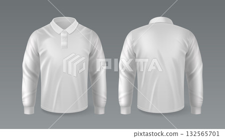 White polo shirt mockup with front and back views 132565701
