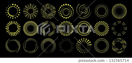 Yellow dot radial ripple patterns Yellow dot radial ripple patterns 132565714