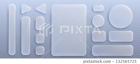 Liquid glass ui design elements set Liquid glass ui design elements set 132565725