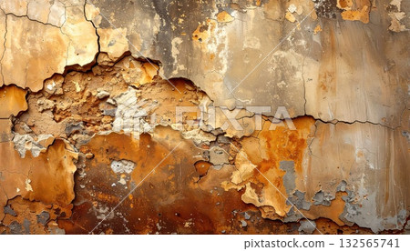 人工智慧圖像：一面飽經風霜、搖搖欲墜的牆 132565741