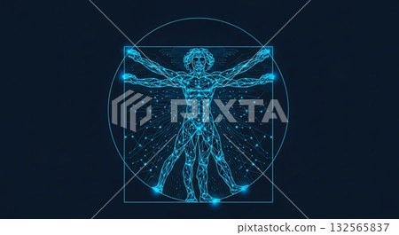 The fusion of humanity and technology, digital life 132565837