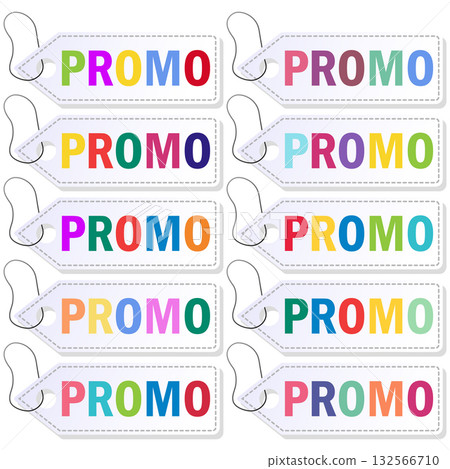 Discount Marketing Tags with Rainbow Text Discount Marketing Tags with Rainbow Text 132566710