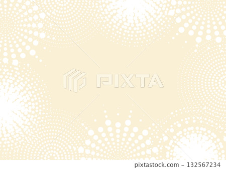 Cream-colored frame surrounded by various dot patterns Cream-colored frame surrounded by various dot patterns 132567234