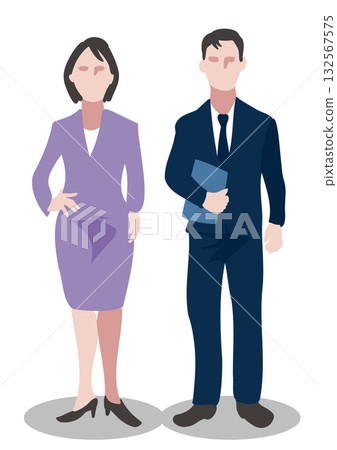 身穿西裝的男女商務人士 身穿西裝的男女商務人士 132567575