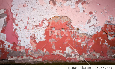[AI Image] Weathered pink wall 132567875