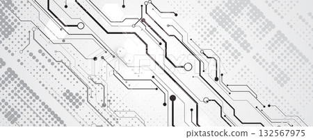 Abstract circuit technology style concept particles background 132567975