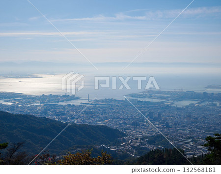 View of Kobe city and Osaka Bay from Mount Rokko 132568181