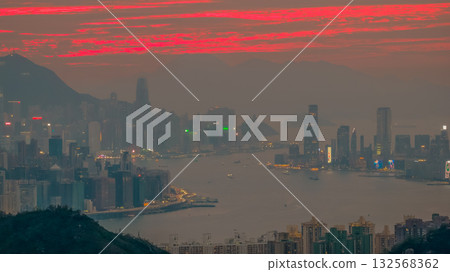 Oct 26 2025 Stunning Hong Kong Skyline At Sunset Cityscape 132568362
