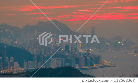 Oct 26 2025 Stunning Hong Kong Skyline At Sunset Cityscape Oct 26 2025 Stunning Hong Kong Skyline At Sunset Cityscape 132568367