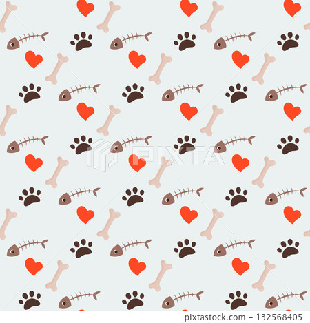 pets pattern with cartoon print pets pattern with cartoon print 132568405