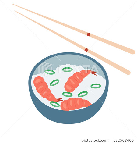 bowl with asian food and chopsticks bowl with asian food and chopsticks 132568406