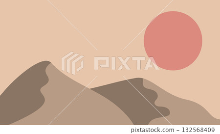 desert landscape at sunset desert landscape at sunset 132568409