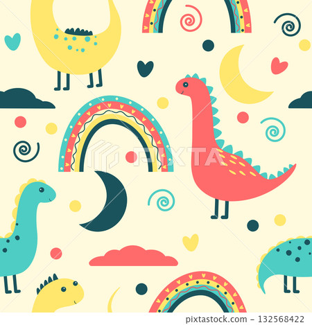 cute dino pattern 132568422