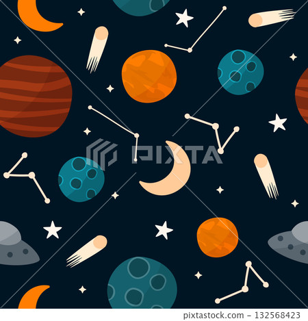 cartoon cosmos pattern cartoon cosmos pattern 132568423