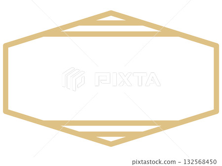 Geometric hexagon frame label (gold) Geometric hexagon frame label (gold) 132568450