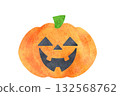 Watercolor Halloween pumpkin 132568762
