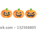 Watercolor Halloween pumpkin set 132568805