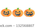 Watercolor Halloween pumpkin set 132568807