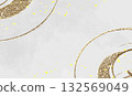 Gray paper texture background with gold curved lines 132569049